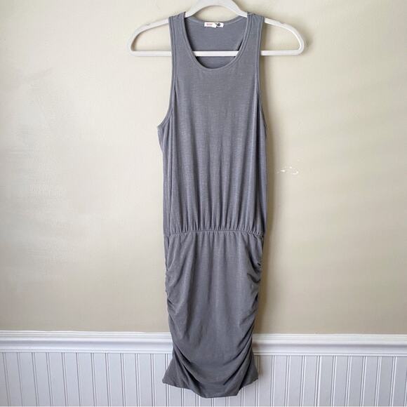 Sundry | Uptown Scrunched Mini Tank Dress Racerback Athleisure Gray Size 0 - Picture 2 of 7